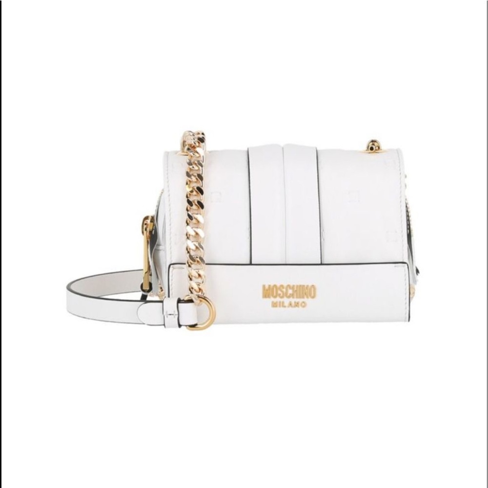 Moschino Quilted Leather Crossbody Bag Womens